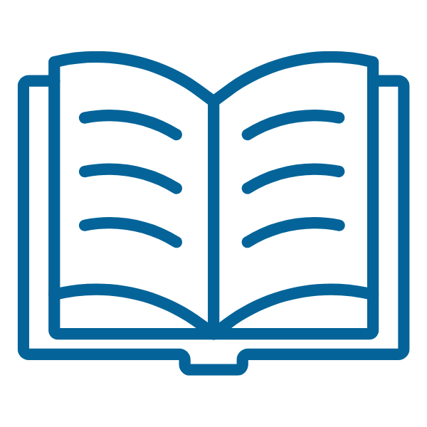 토토사이트BOOKS+ 파란색 아이콘 그래픽 이미지, 책을 형성하는 선이 열린 상태