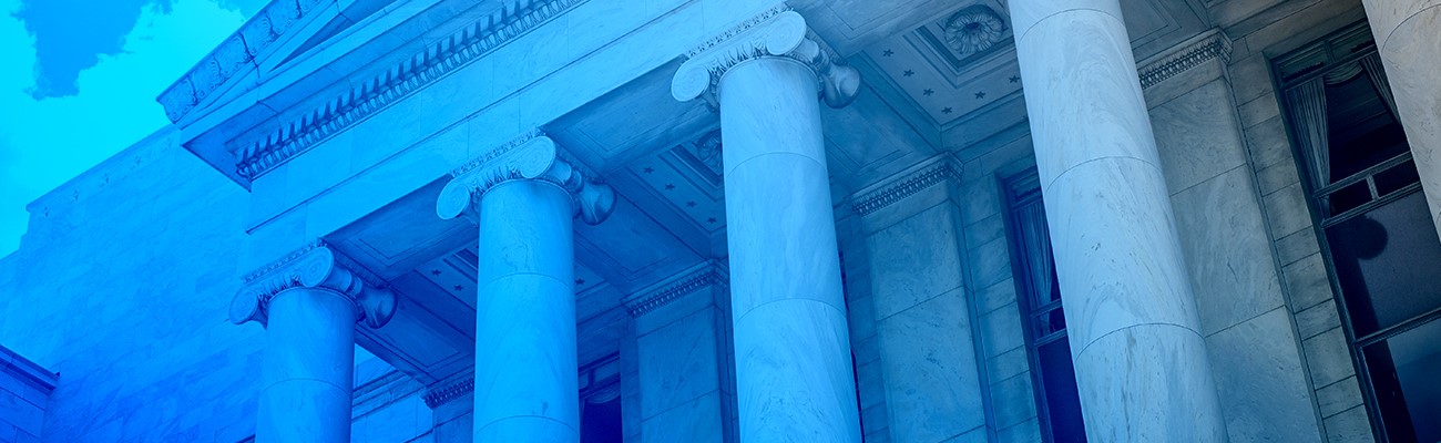 푸른 색조의 정부 건물