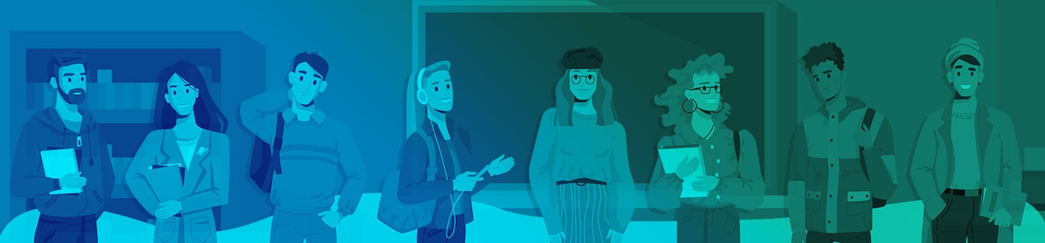 교실에 있는 학생들의 그림