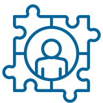 사람 이미지 파란색 아이콘이 있는 4피스 퍼즐