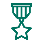 군사 배지 녹색 아이콘