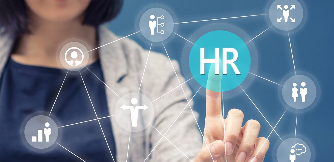 HR 아이콘이있는 여성